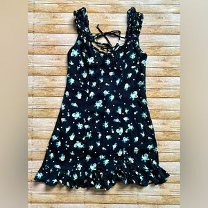 Free People Black Floral Mini Dress